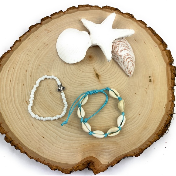 3/$30 Cowrie Shell & Turtle Bead Anklet Set - Picture 5 of 6